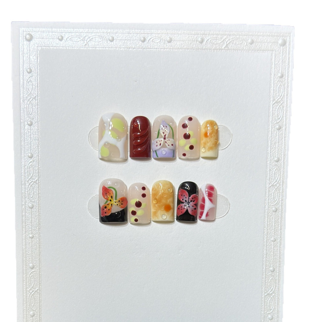 Decorative Nature-Themed Press-On Nail Set Stornfield