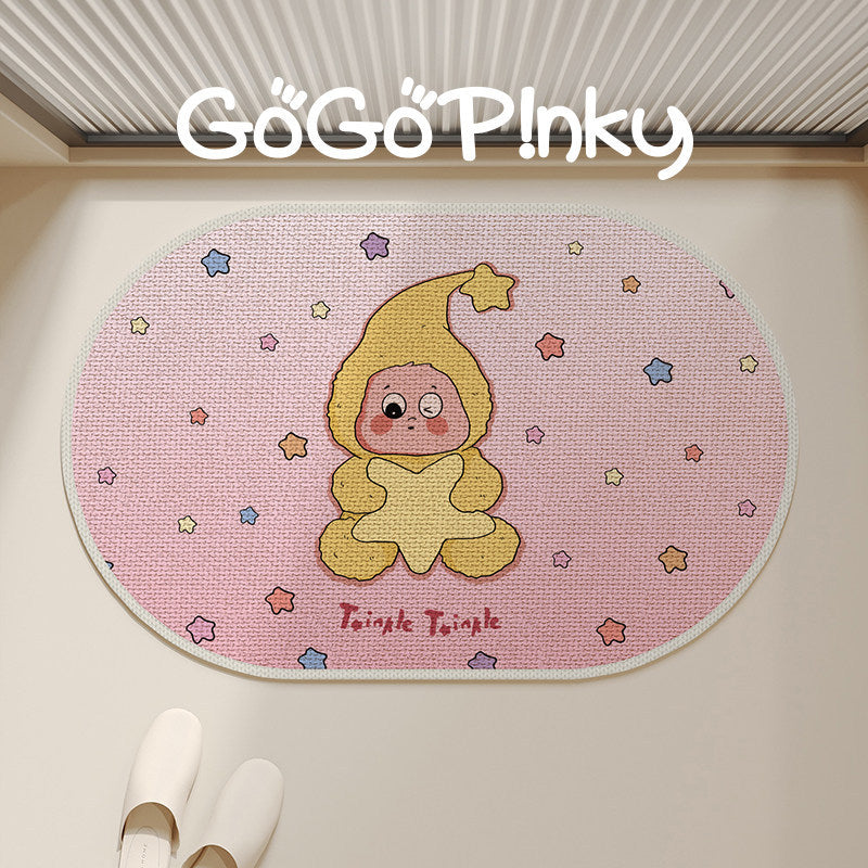 Whimsical Cartoon Character Bath Rug