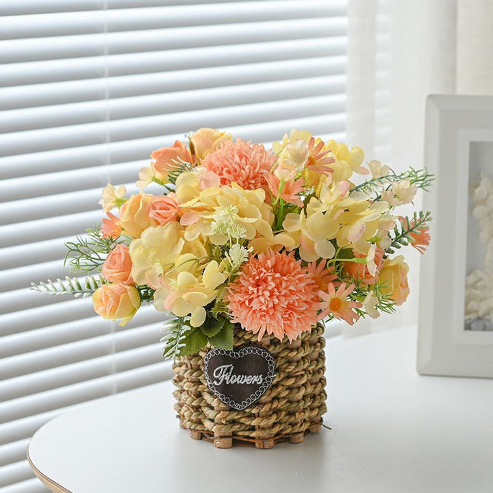 Artificial Floral Arrangement in Woven Basket