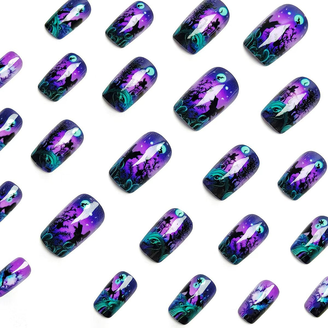 Nail art design with butterfly and night motif Stornfield