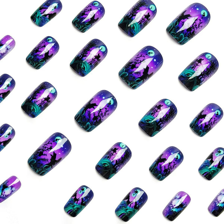 Nail art design with butterfly and night motif Stornfield