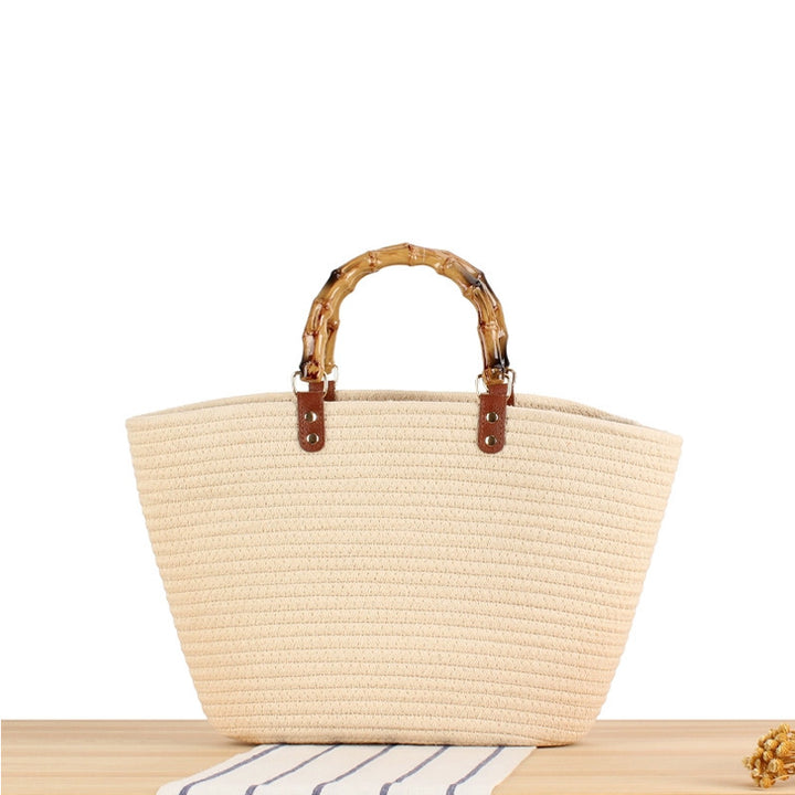 Elegant basket bag with bamboo handles Stornfield