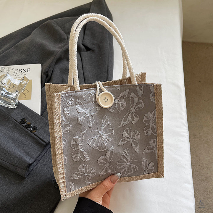 Butterfly Embroidered Fabric Tote
