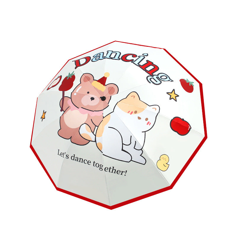 Women's Creative Folding Umbrella with Cute Bear Design Stornfield