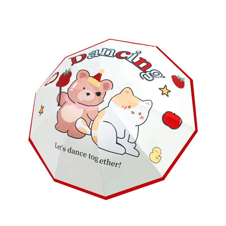 Women's Creative Folding Umbrella with Cute Bear Design Stornfield