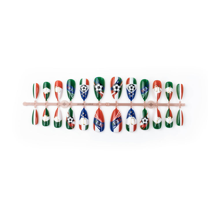 Sports-Themed Press-On Nail Art Set