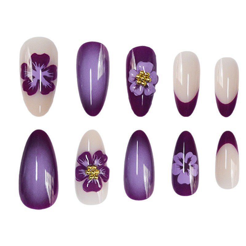 Artistic Floral Design Press-On Nail Set Stornfield