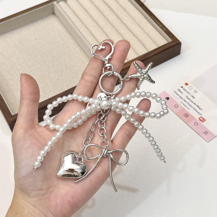 Pearl and Bow Charm Keychain Stornfield