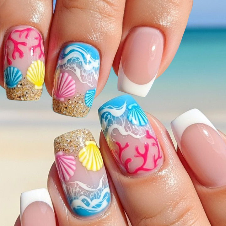 Ocean-Themed 3D Nail Art Extensions Stornfield