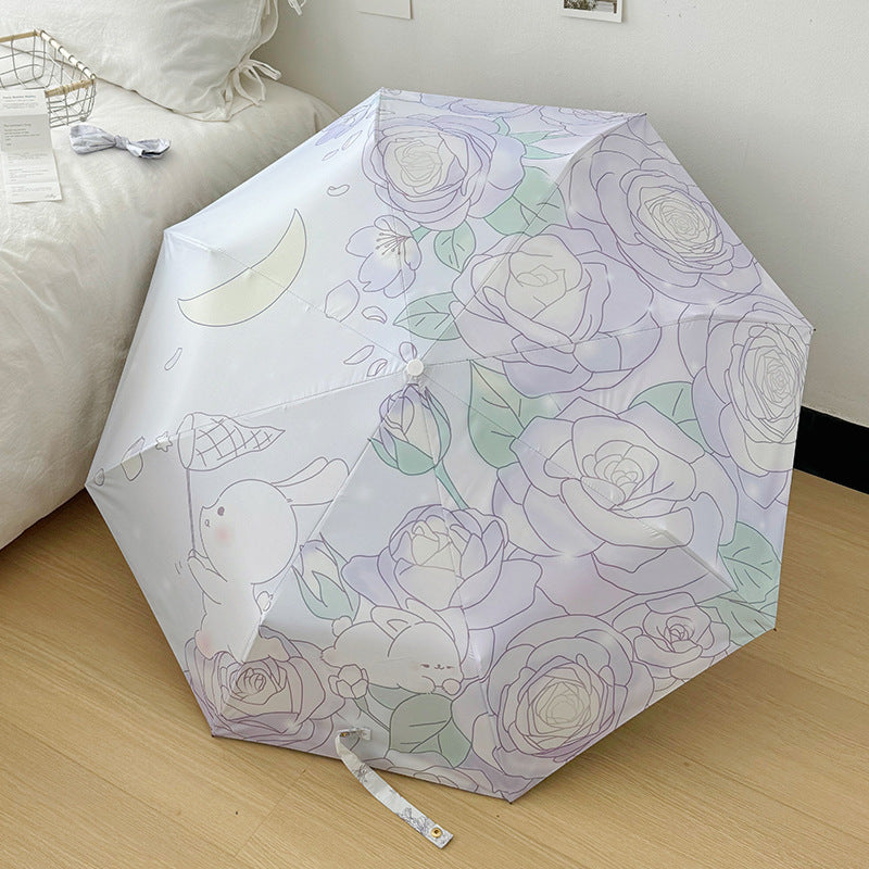 Ladies Folding Umbrella with Floral Minimalism Stornfield