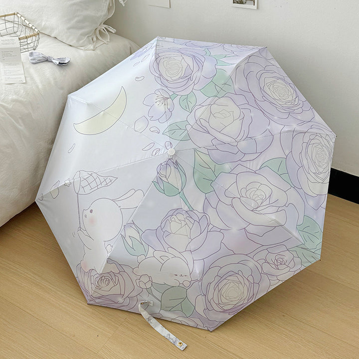 Ladies Folding Umbrella with Floral Minimalism Stornfield