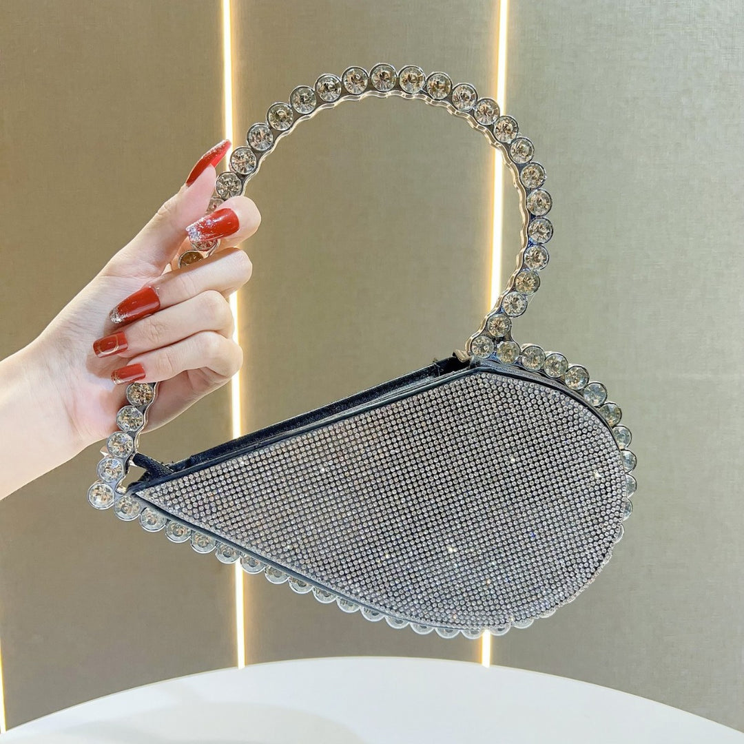 Rhinestone-Accented Evening Handbag