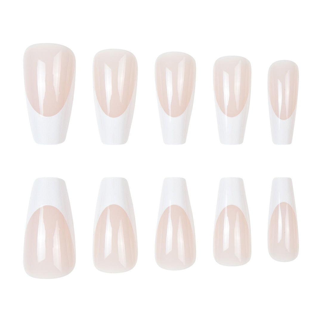 French Tip Long Press-On Nails Stornfield