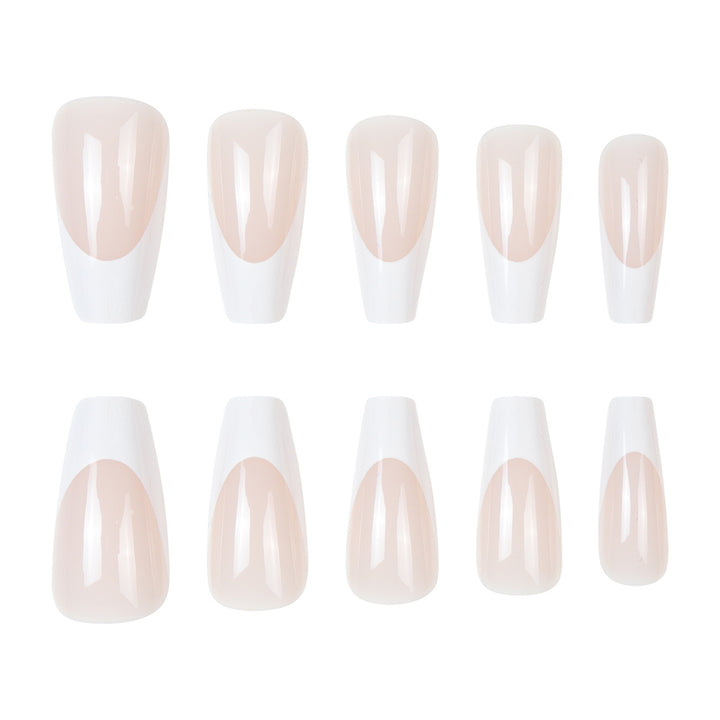 French Tip Long Press-On Nails Stornfield