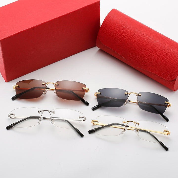 Women's fashionable half-frame sunglasses with stylish metal frame Stornfield