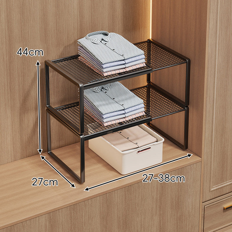 Adjustable Mesh Shelf Riser for Closet Countertop and Cabinet