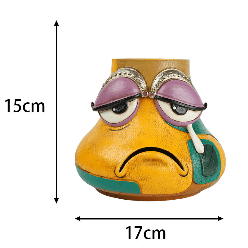 Whimsical Sad Face Planter