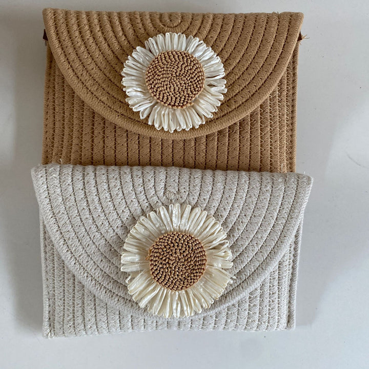 Fashionable shoulder bag with flower appliqué Stornfield
