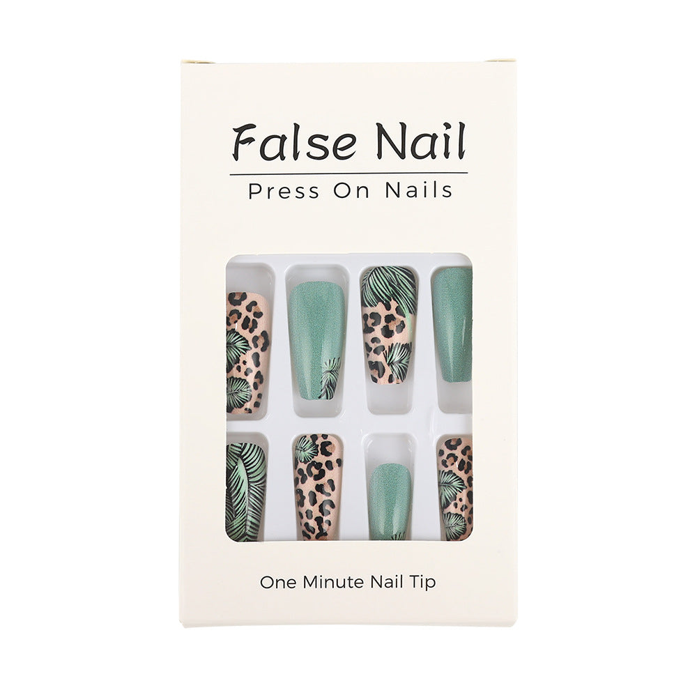 Creative artificial nails with tropical and animal design Stornfield