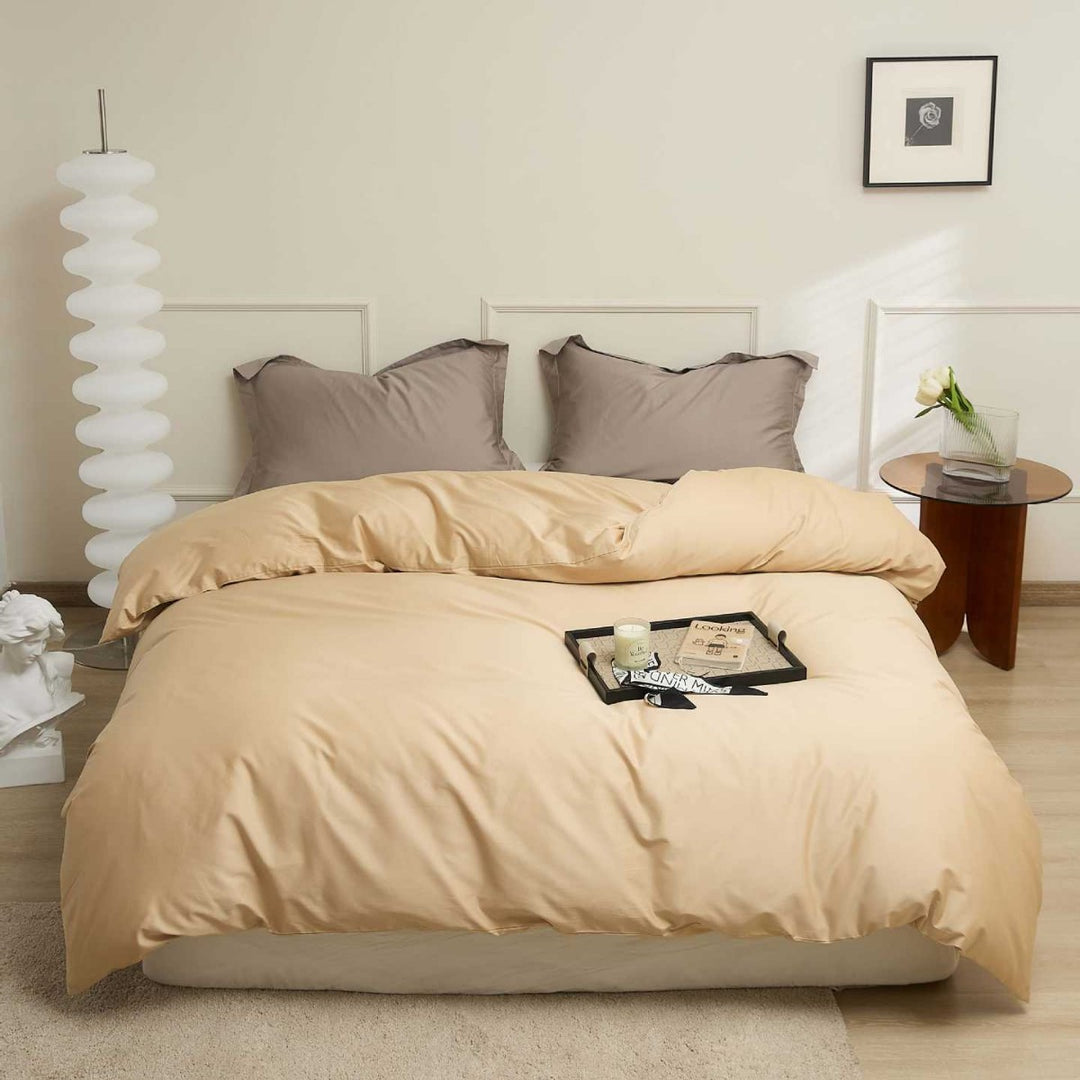 Luxury Breathable Cotton Duvet Cover Set with Pillow Shams