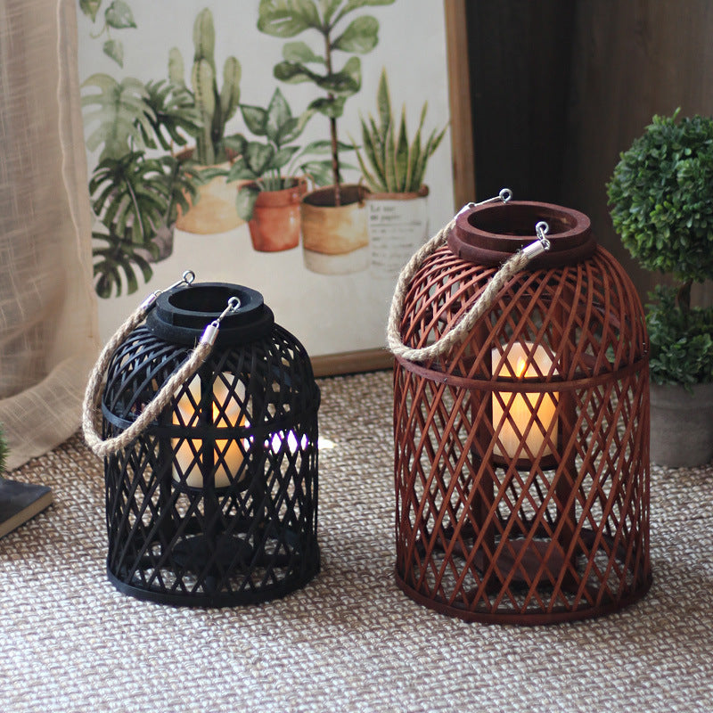 Decorative lantern made of braided material Stornfield