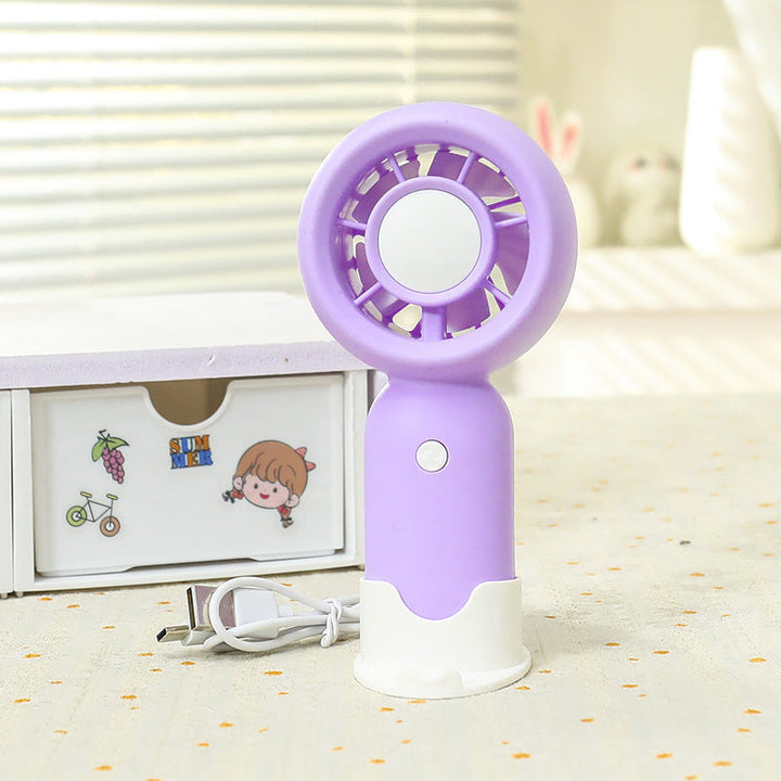 Women Handheld Mini-Fan with USB Charging Function and Ergonomic Design Stornfield