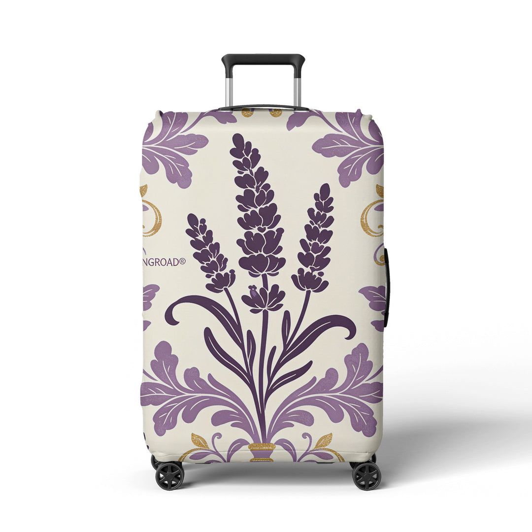 Women’s suitcase cover with floral lavender pattern Stornfield