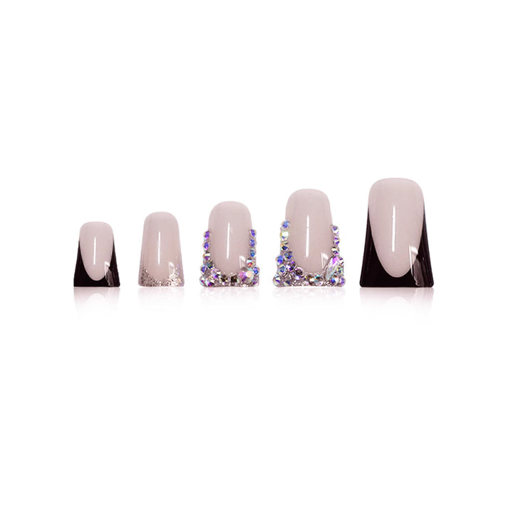 Decorative Press-On Nail Art with Rhinestone Accents Stornfield