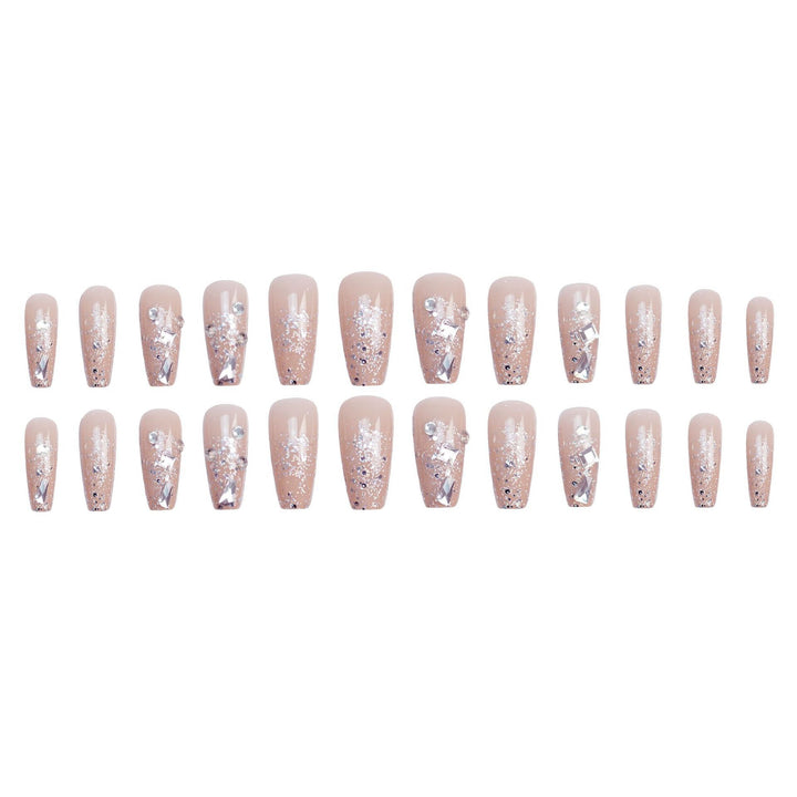 Glittery Rhinestone-Embellished Press-On Nail Set Stornfield