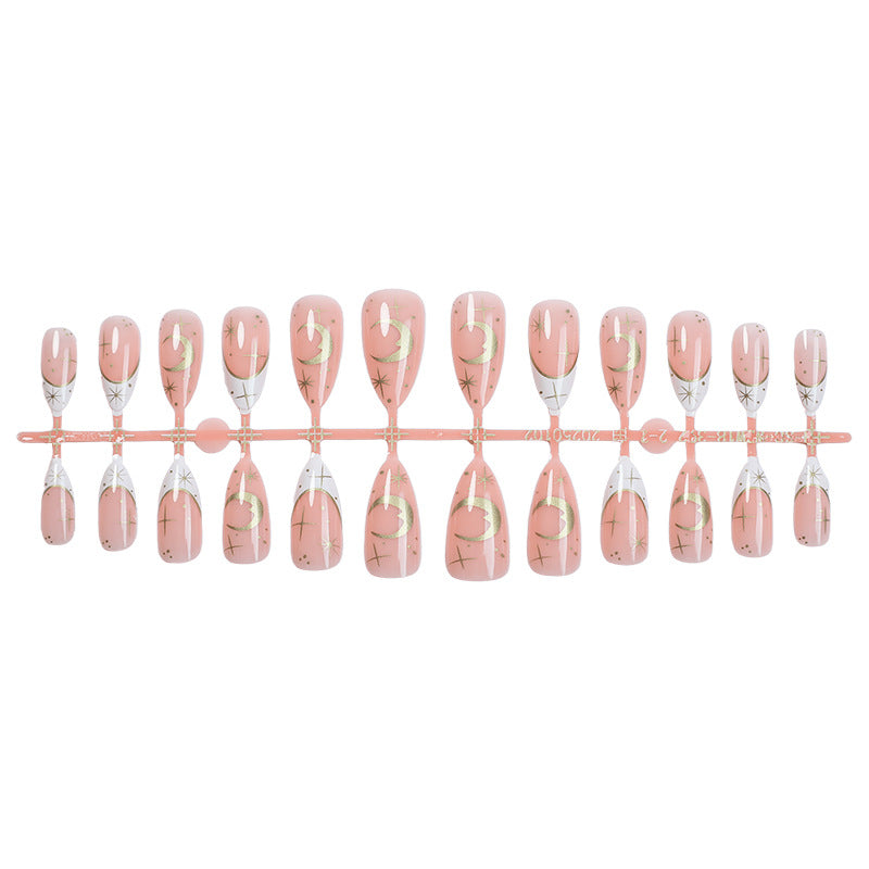 Nail set with galaxy design and glossy accents Stornfield