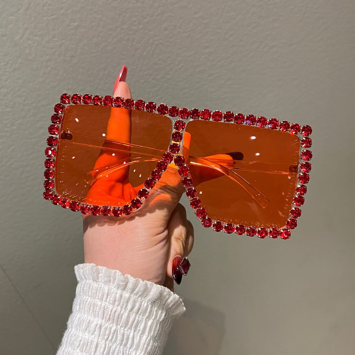 Women's Oversized Sunglasses with Sparkling Rhinestone Frame Stornfield