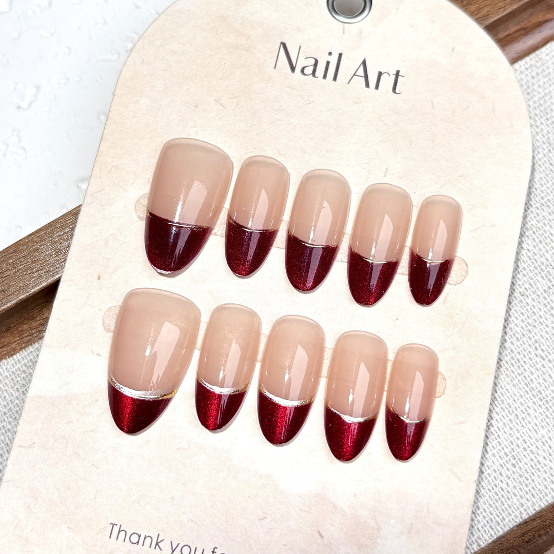 Elegant French Tip Press-On Nail Set
