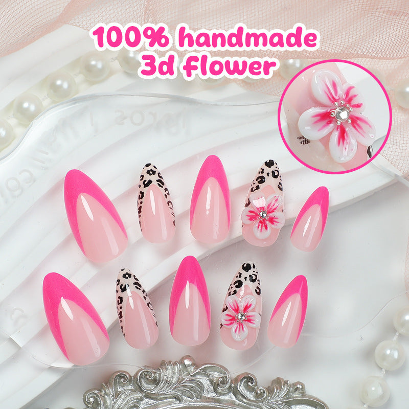 Creative nail art set with floral leopard design Stornfield
