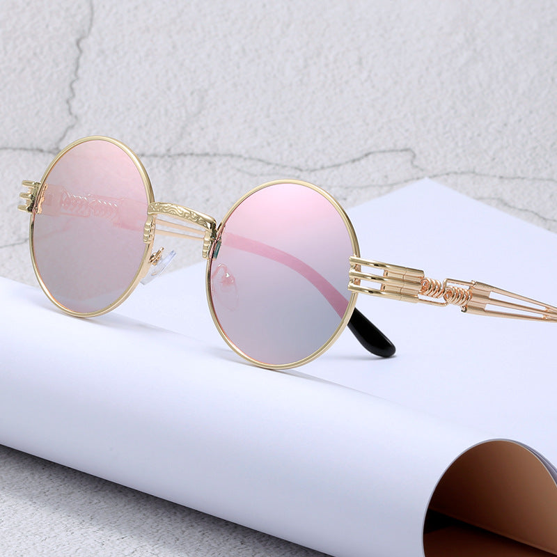 Women's Retro-Inspired Round Sunglasses with Unique Metal Frame Stornfield