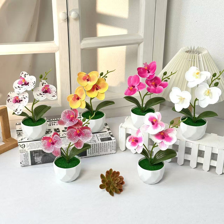 Artificial Orchid Arrangement for Indoor Decorative Home Display