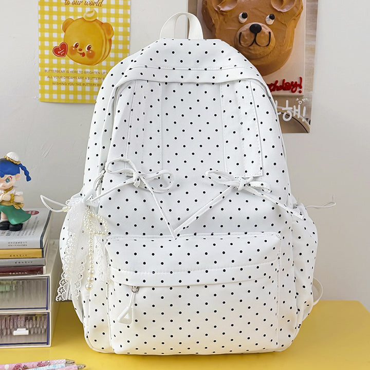 Stylish Polka Dot Patterned School Backpack Stornfield