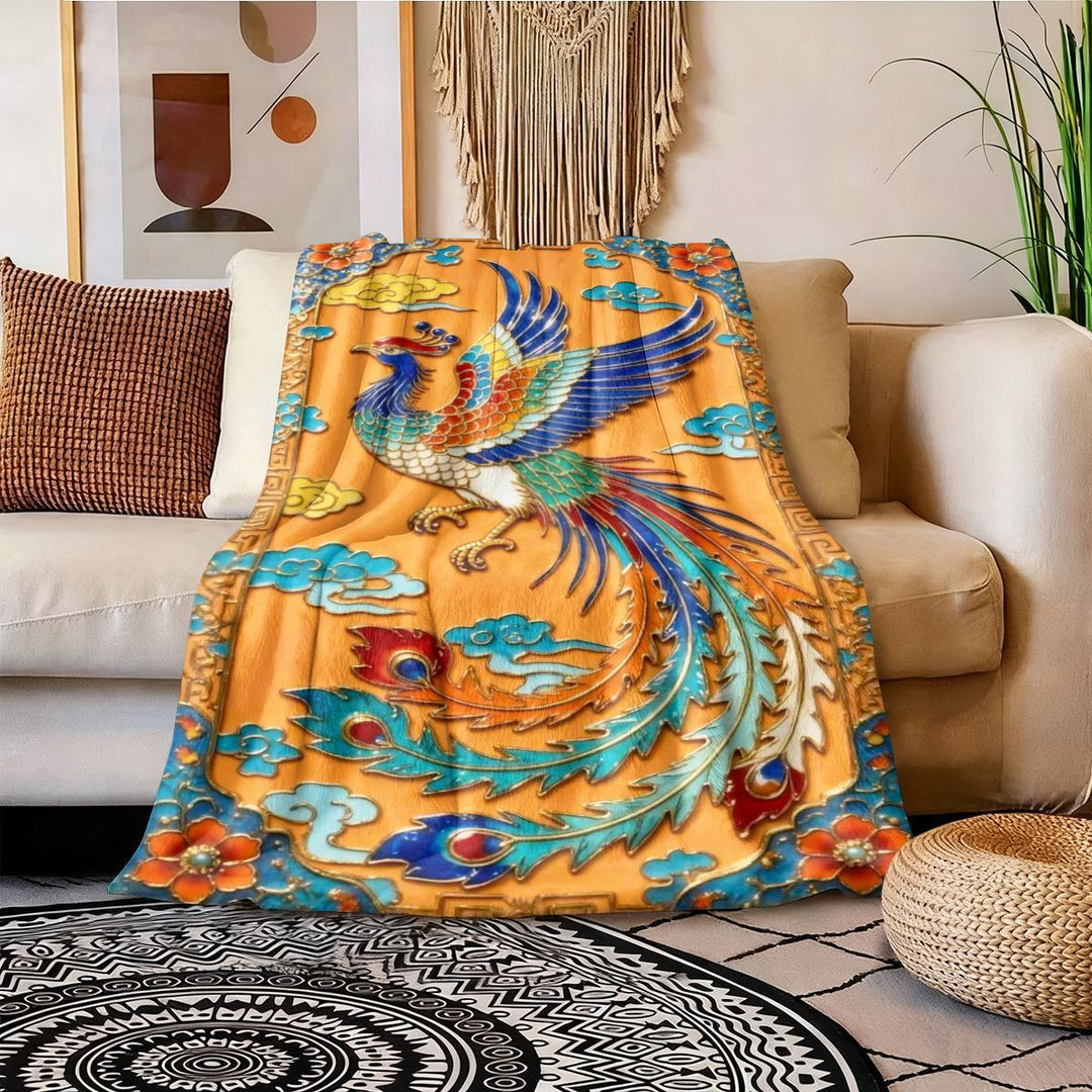 Cozy Phoenix-Themed Fleece Blanket