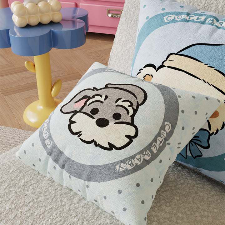 Plush Cartoon Animal Nursery Throw Pillow Cover with Velvet Texture and Concealed Zipper