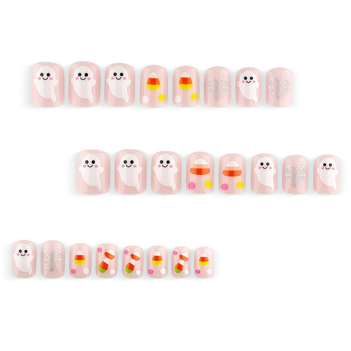 Halloween Artificial Nails with Ghost and Candy Designs Stornfield