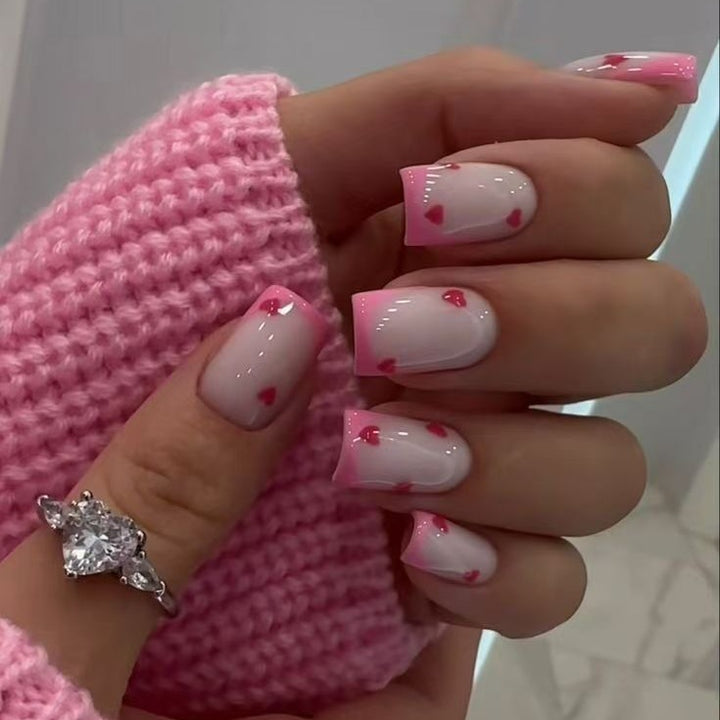Nail Art Set with playful heart motif and elegant accents Stornfield