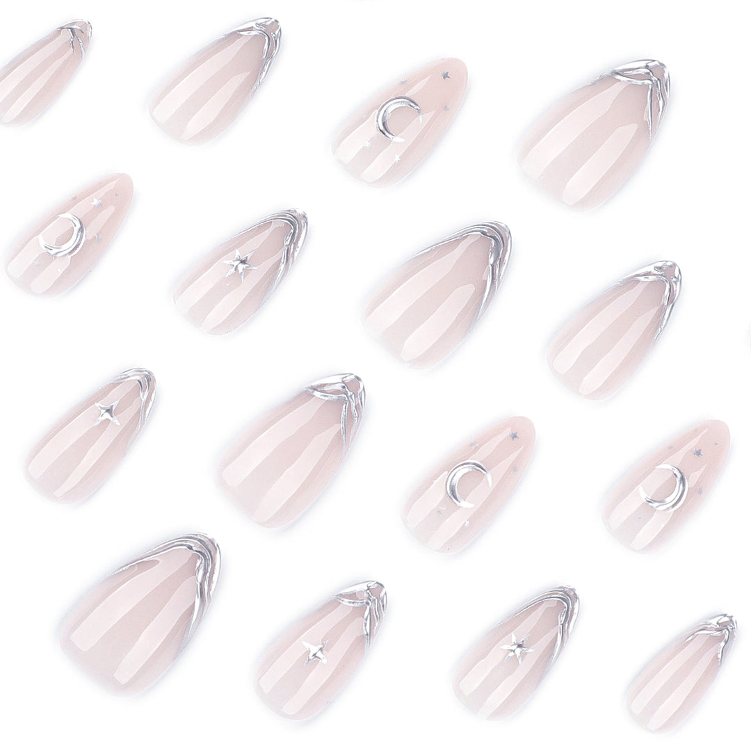 Elegant Nail Art with Moon and Star Designs Stornfield