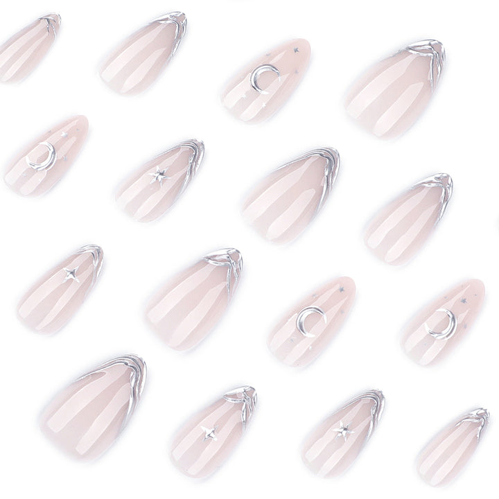 Elegant Nail Art with Moon and Star Designs Stornfield