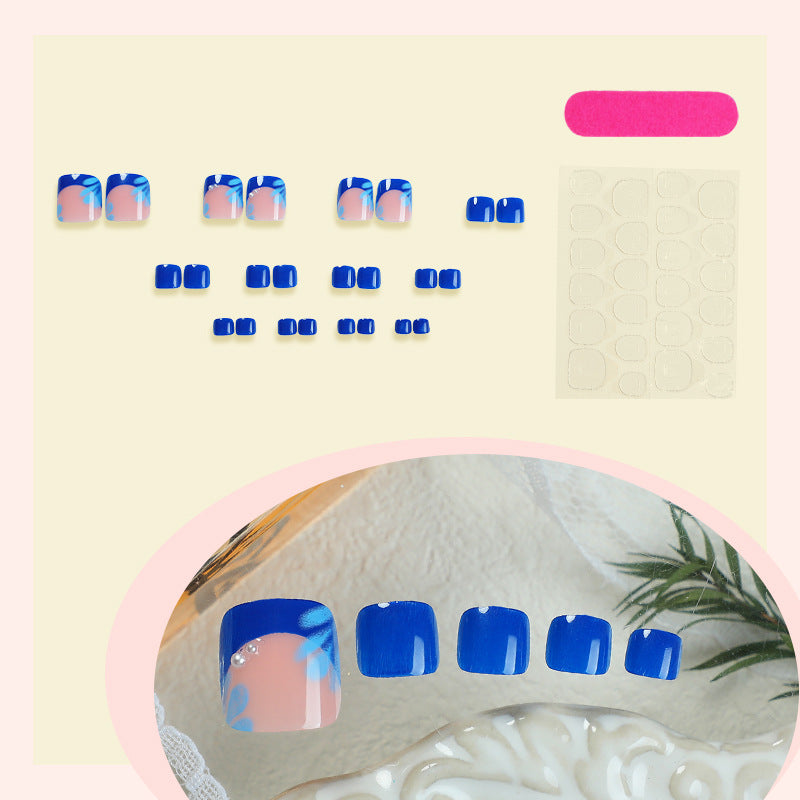 Decorative Press-On Nail Art Set with Tropical Floral Design Stornfield