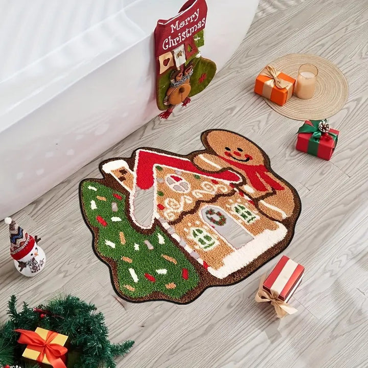 Winter-Themed Plush Bath Mat