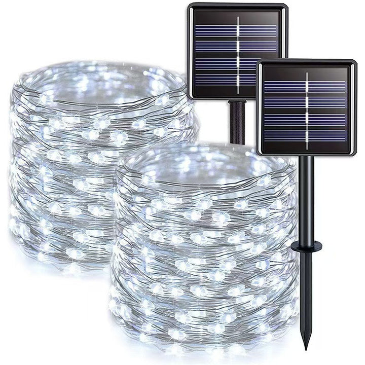 Solar Copper Wire Fairy String Lights With Dual Stake Panels Stornfield