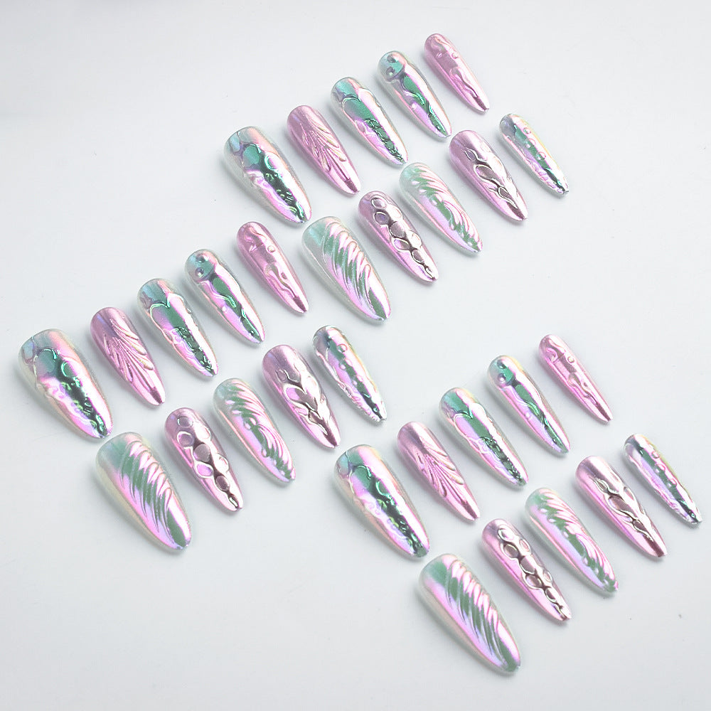 Artistic Metallic Gel Nail Art Design Stornfield