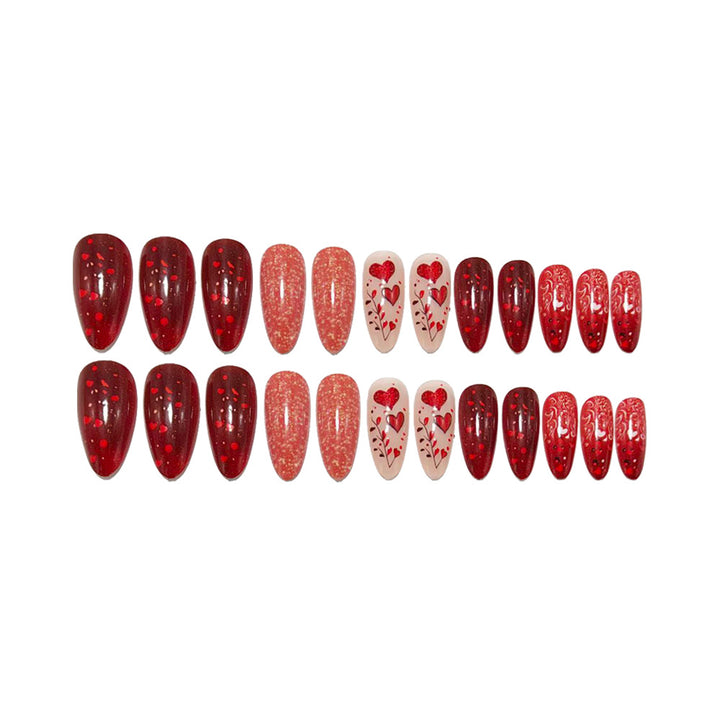 Artificial nails with Romantic Heart Design Stornfield