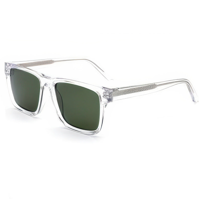 Women's fashionable sunglasses with clear plastic frame and multifunctional lenses Stornfield