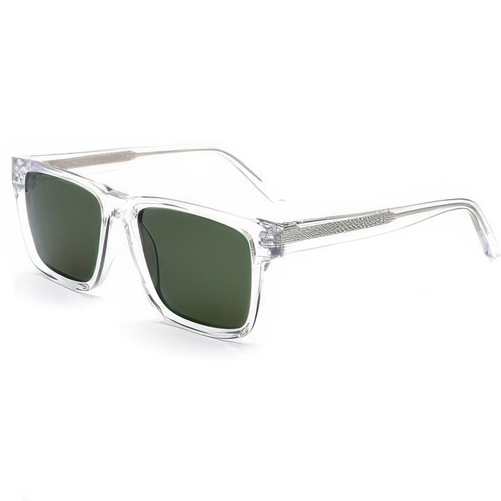 Women's fashionable sunglasses with clear plastic frame and multifunctional lenses Stornfield