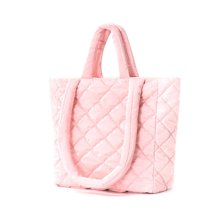 Padded Tote Bag in Modern Check Design Stornfield